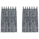 vidaXL Sametové závesy 2 pcs Strieborná šedá 175 x 140 cm Zamat – Obrázok 2
