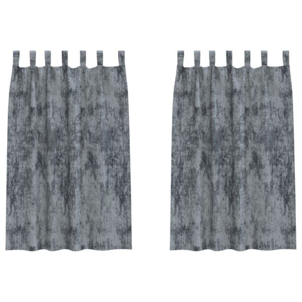 vidaXL Sametové závesy 2 pcs Strieborná šedá 175 x 140 cm Zamat – Obrázok 2