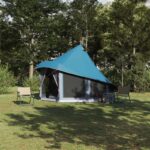 vidaXL Tipi stan so strechou s úložiskom Modrá 404 x 370 x 270 cm taft