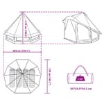 vidaXL Tipi stan so strechou s úložiskom Modrá 404 x 370 x 270 cm taft – Obrázok 12