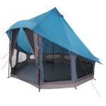 vidaXL Tipi stan so strechou s úložiskom Modrá 404 x 370 x 270 cm taft – Obrázok 2