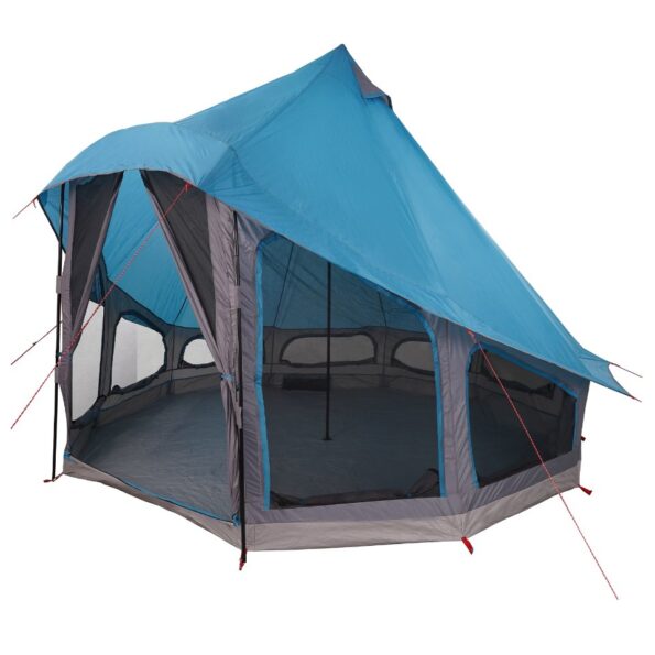 vidaXL Tipi stan so strechou s úložiskom Modrá 404 x 370 x 270 cm taft – Obrázok 2