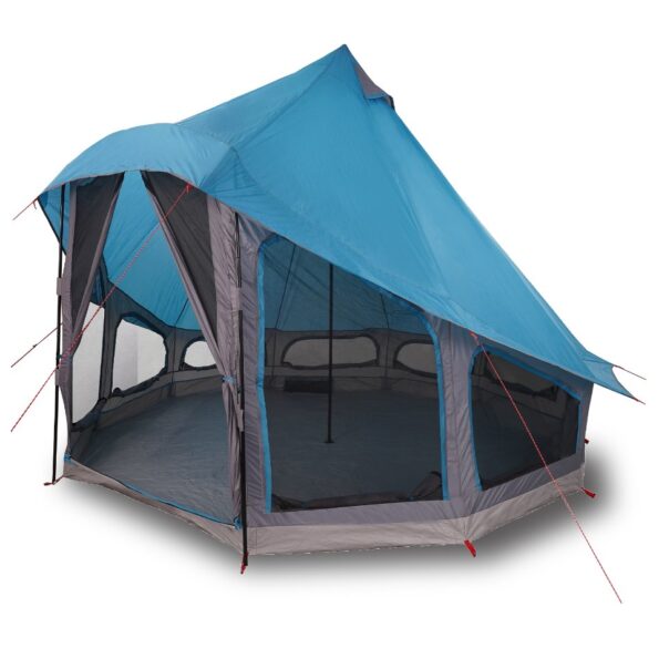 vidaXL Tipi stan so strechou s úložiskom Modrá 404 x 370 x 270 cm taft – Obrázok 3