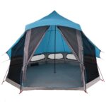 vidaXL Tipi stan so strechou s úložiskom Modrá 404 x 370 x 270 cm taft – Obrázok 4
