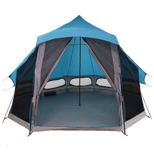 vidaXL Tipi stan so strechou s úložiskom Modrá 404 x 370 x 270 cm taft – Obrázok 4