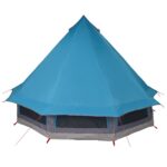 vidaXL Tipi stan so strechou s úložiskom Modrá 404 x 370 x 270 cm taft – Obrázok 6
