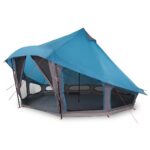 vidaXL Tipi stan so strechou s úložiskom Modrá 508 x 470 x 300 cm taft – Obrázok 3