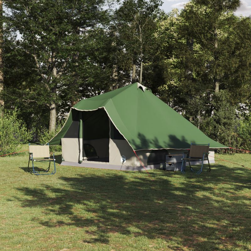 42000969_1.jpg vidaXL Tipi stan so strechou Zelená 358 x 296 x 258 cm taft – Obrázok 1