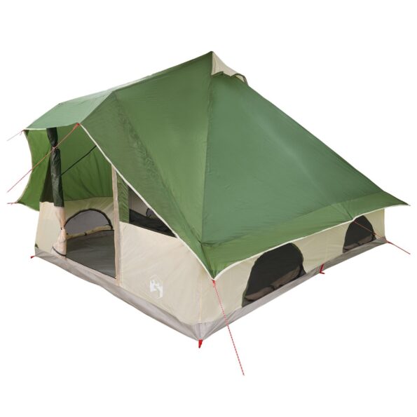 vidaXL Tipi stan so strechou Zelená 358 x 296 x 258 cm taft – Obrázok 2