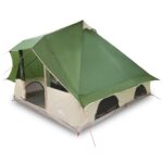 vidaXL Tipi stan so strechou Zelená 358 x 296 x 258 cm taft – Obrázok 3
