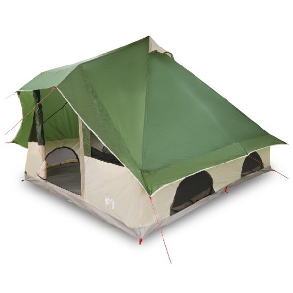 vidaXL Tipi stan so strechou Zelená 358 x 296 x 258 cm taft – Obrázok 3