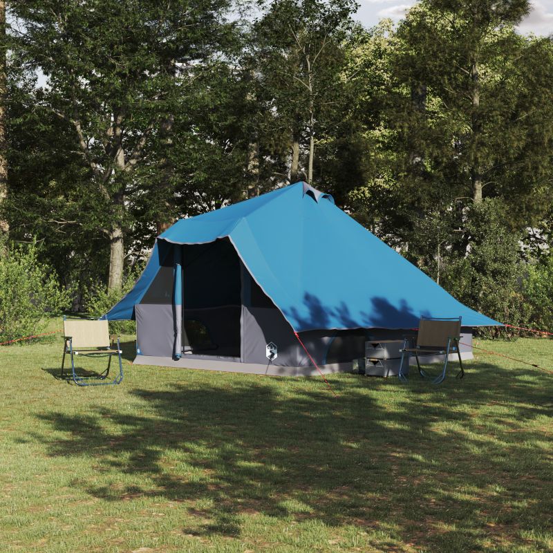 42000970_1.jpg vidaXL Tipi stan so strechou s úložiskom Modrá 358 x 296 x 258 cm taft – Obrázok 1