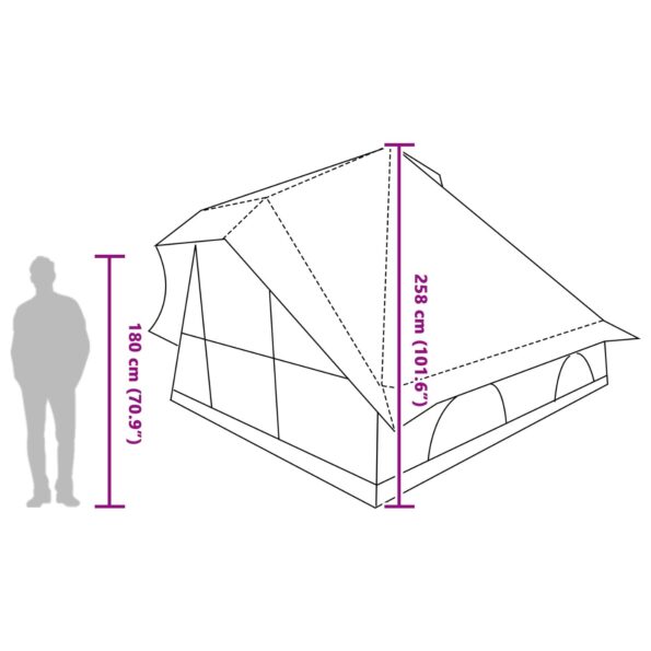 vidaXL Tipi stan so strechou s úložiskom Modrá 358 x 296 x 258 cm taft – Obrázok 13