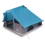 vidaXL Tipi stan so strechou s úložiskom Modrá 358 x 296 x 258 cm taft – Obrázok 3