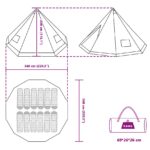 vidaXL Tipi stan so strechou s úložiskom Modrá 560 x 560 x 300 cm taft – Obrázok 11