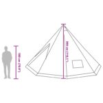 vidaXL Tipi stan so strechou s úložiskom Modrá 560 x 560 x 300 cm taft – Obrázok 12
