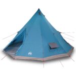 vidaXL Tipi stan so strechou s úložiskom Modrá 560 x 560 x 300 cm taft – Obrázok 3