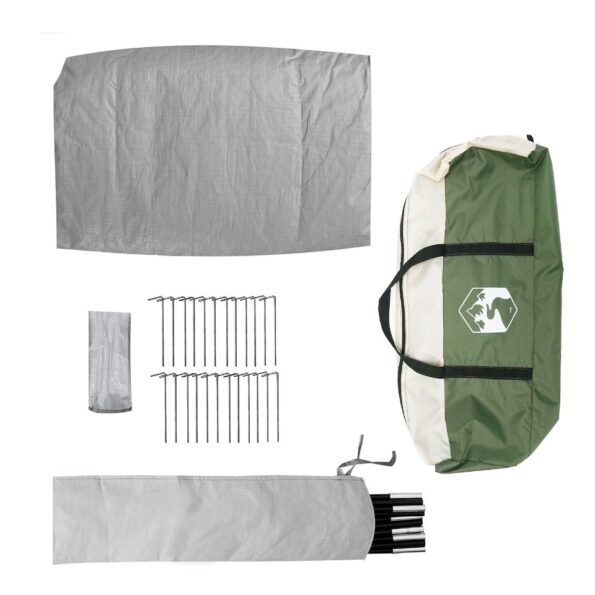 vidaXL Tipi stan so strechou Zelená 510 x 690 x 330 cm taft – Obrázok 10