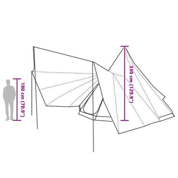 vidaXL Tipi stan so strechou s úložiskom Modrá 510 x 690 x 330 cm taft – Obrázok 12