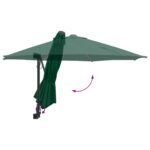 vidaXL Záhradný slnečník Zelená 248 x 248 x 148 cm Polyester a oceľ – Obrázok 8