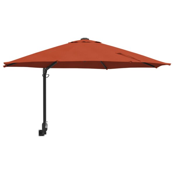 vidaXL Záhradný slnečník Tehlová 248 x 248 x 148 cm Polyester a oceľ – Obrázok 2