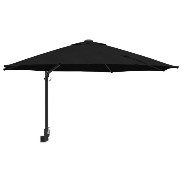 vidaXL Záhradný slnečník Čierna 248 x 248 x 148 cm Polyester a oceľ – Obrázok 2
