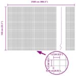 vidaXL Zvarený drôtený plot Sivá – Obrázok 8