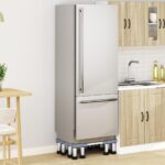vidaXL Podstavec pod práčku Sivá 67 x 67 x 21,5 cm Nerezová oceľ – Obrázok 4