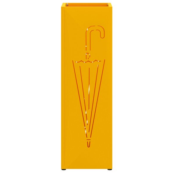 vidaXL Stojan na slnečník Horčicová 15,5 x 15,5 x 49 cm Kov – Obrázok 4