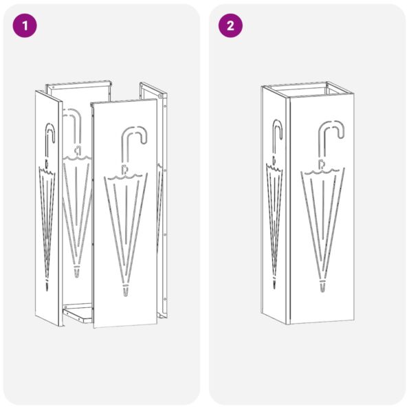vidaXL Stojan na slnečník Horčicová 15,5 x 15,5 x 49 cm Kov – Obrázok 7