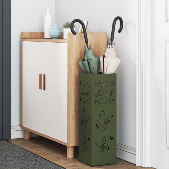 vidaXL Stojan na slnečník s úložiskom Olivová 15,5 x 15,5 x 49 cm Kov – Obrázok 3