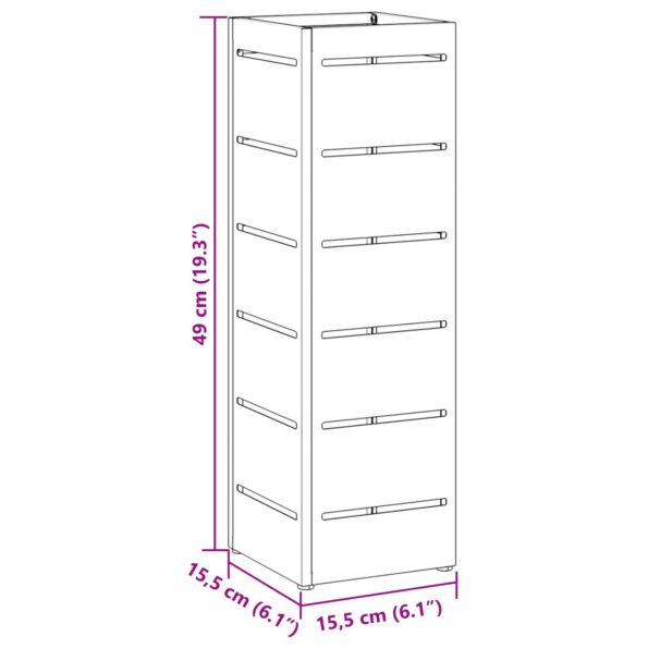 vidaXL Stojan na slnečník Horčicová 15,5 x 15,5 x 49 cm Kov – Obrázok 8