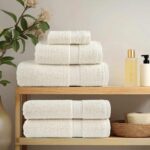 vidaXL Uterák pre hostí SOLUND 4 pcs Krémová 15 x 21 cm 550 gsm