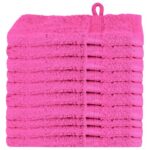 vidaXL Uteráky 10 pcs Ružová 15 x 21 cm Bavlna – Obrázok 2