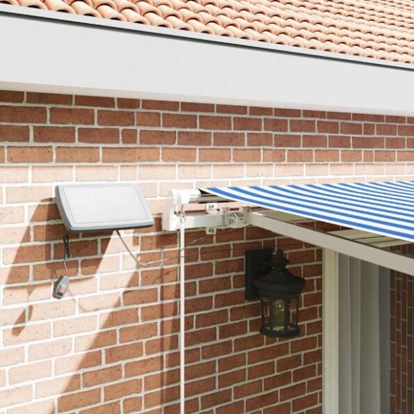 vidaXL Zatemniteľná markíza with Modrá a biela 4.5 x 3 m Textil a kov – Obrázok 4