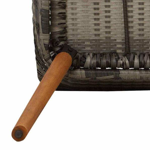 vidaXL 5-dielna sivá jedálenská súprava z poly ratanu – Obrázok 9