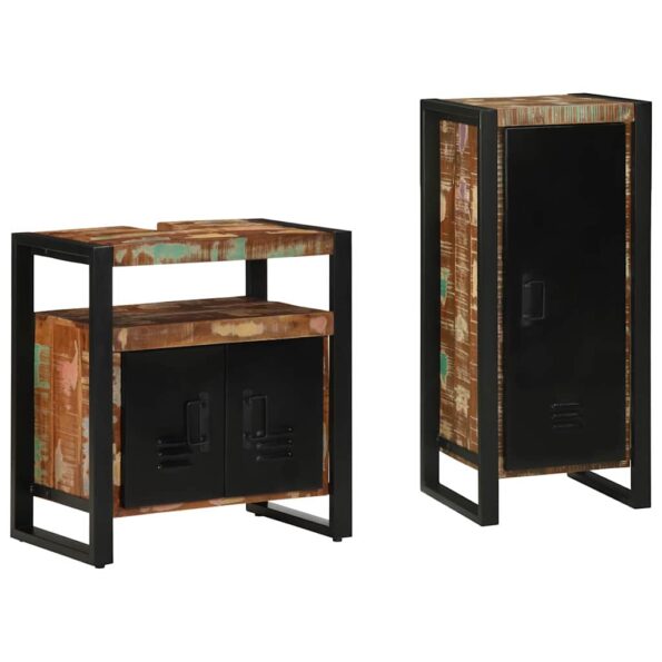 vidaXL Sada kúpeľňového nábytku 2 pcs Masívne recyklované drevo – Obrázok 2