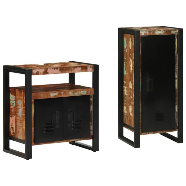 vidaXL Sada kúpeľňového nábytku 2 pcs Masívne recyklované drevo – Obrázok 3