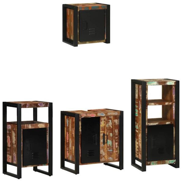 vidaXL Sada kúpeľňového nábytku 4 pcs Masívne recyklované drevo – Obrázok 10