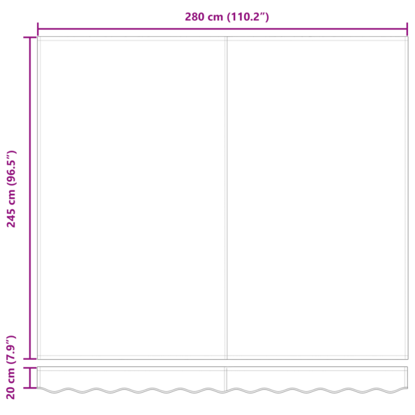 vidaXL Automatická vysúvacia markíza modro-biela 300x250 cm – Obrázok 12