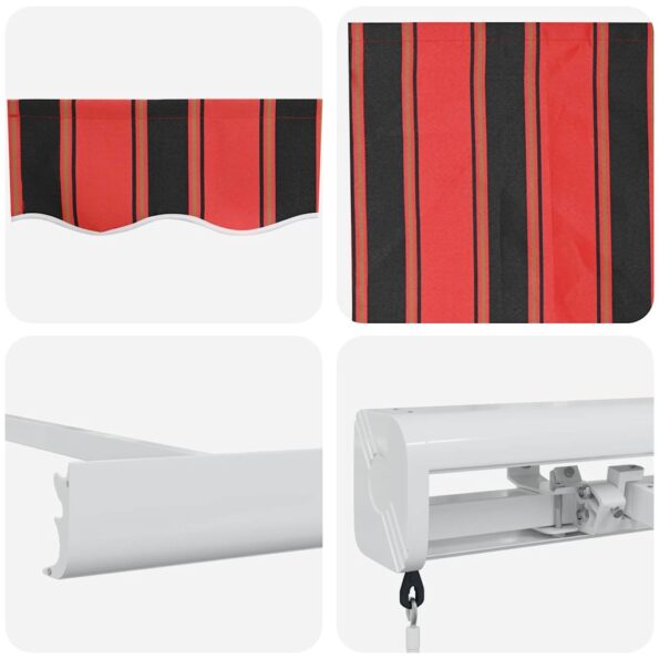 vidaXL Manuálna vysúvacia markíza Oranžová a hnedá 350x250 cm – Obrázok 8