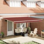 vidaXL Automatická vysúvacia markíza Oranžová a hnedá 450x350 cm