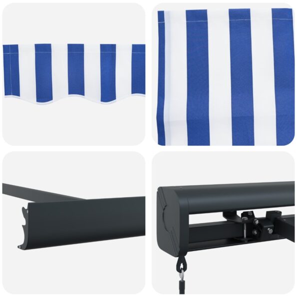 vidaXL Manuálna vysúvacia markíza modro-biela 500x300 cm – Obrázok 8
