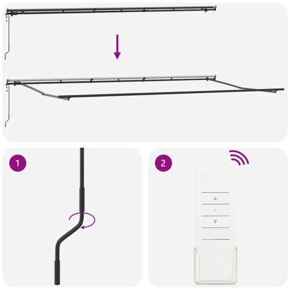 vidaXL Automatická vysúvacia markíza s pruhmi 600x300 cm – Obrázok 9