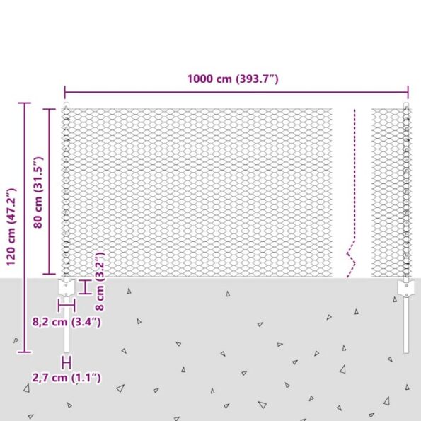 vidaXL Stĺpiky na plot 5 ks U-Channel 80 cm pozinkovaná oceľ – Obrázok 11