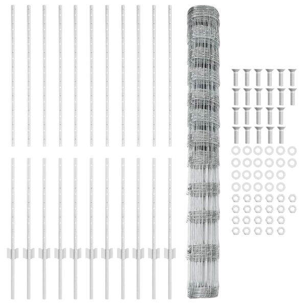 vidaXL Oplotené stĺpiky 22 ks U-Channel 140 cm pozinkovaná oceľ – Obrázok 5