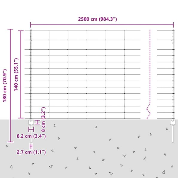 vidaXL plotové stĺpy 22 ks U-channel 140 cm pozinkovaná oceľ – Obrázok 12