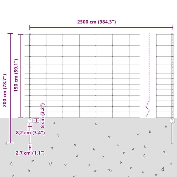 vidaXL Plotové stĺpy 22 ks U-Channel 150 cm Pozinkovaná oceľ – Obrázok 12