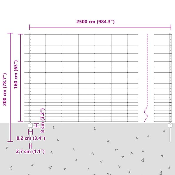 vidaXL Plotové stĺpy 22 ks U-Channel 160 cm Pozinkovaná oceľ – Obrázok 12