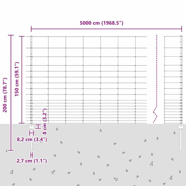 vidaXL Záhradné stĺpy 22 ks U-Channel 150 cm pozinkovaná oceľ – Obrázok 12